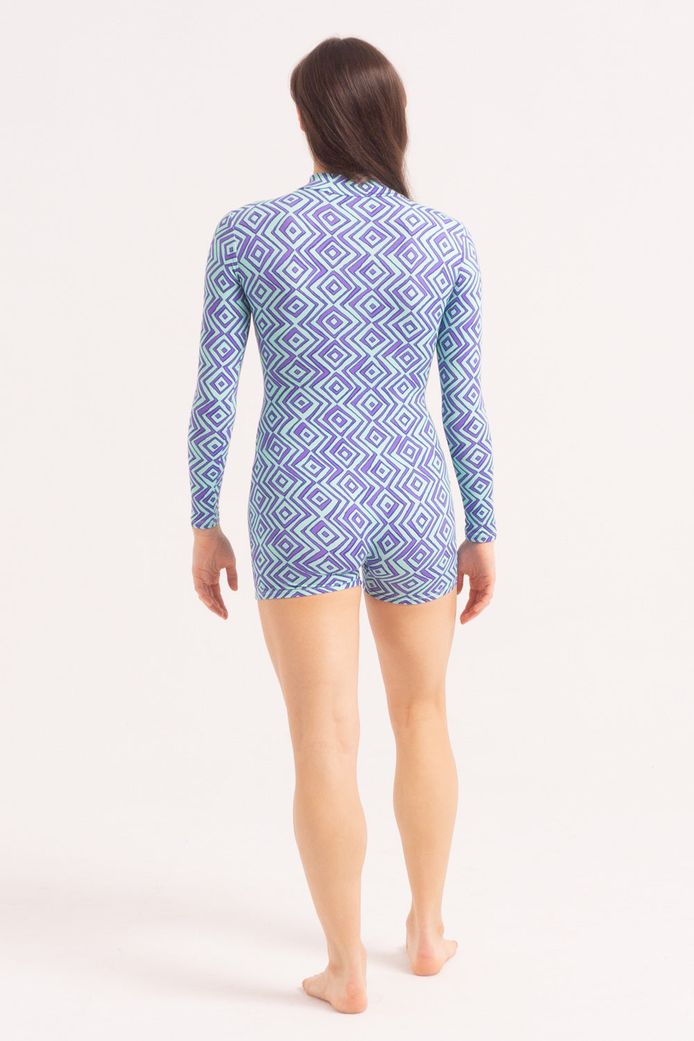 Justaucorp de Danse Contemporaine - Manches Longues et Short - Blue Snake