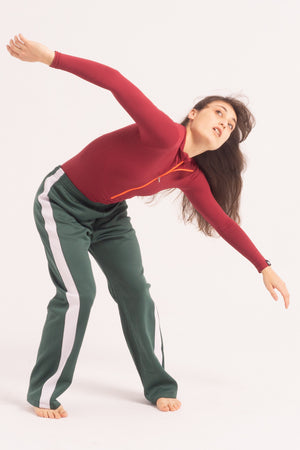 Contemporary Dance Leotard -  Long Sleeve & Shorts - Maroon