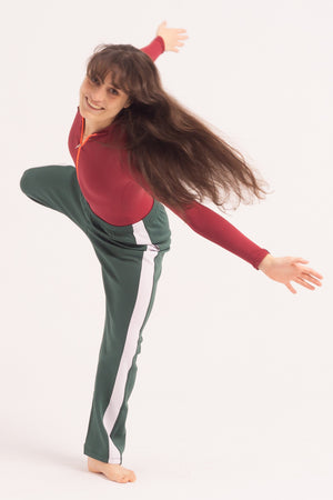 Contemporary Dance Leotard -  Long Sleeve & Shorts - Maroon