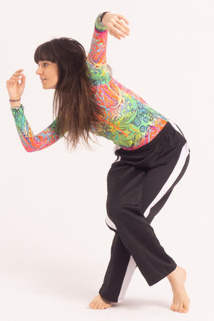 Contemporary Dance Leotard -  Long Sleeve & Shorts - Psychedelic