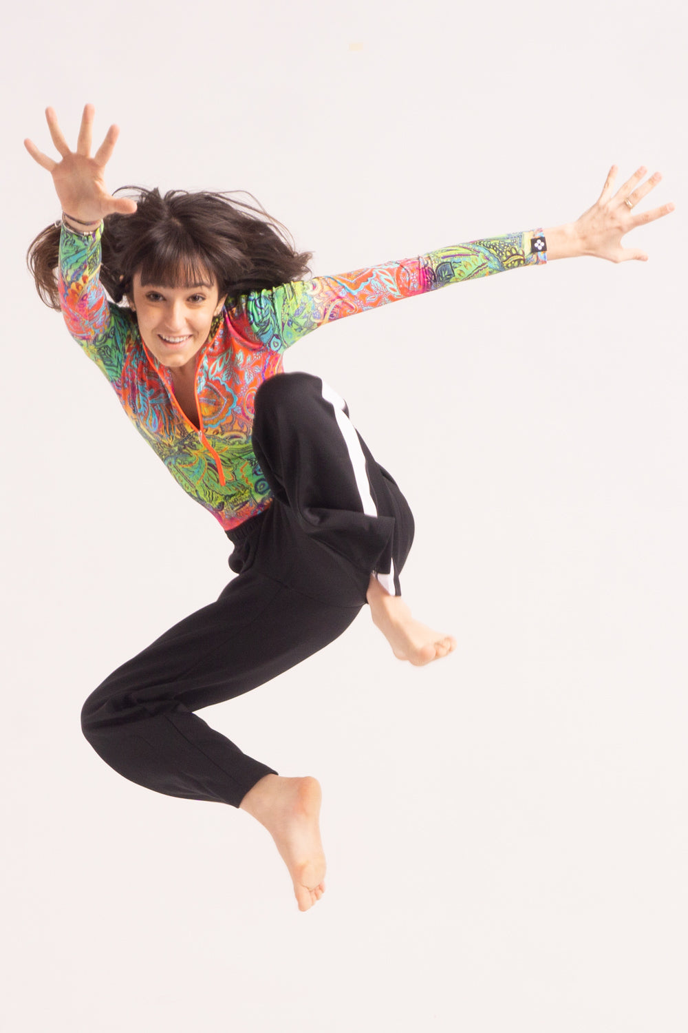 Contemporary Dance Leotard -  Long Sleeve & Shorts - Psychedelic