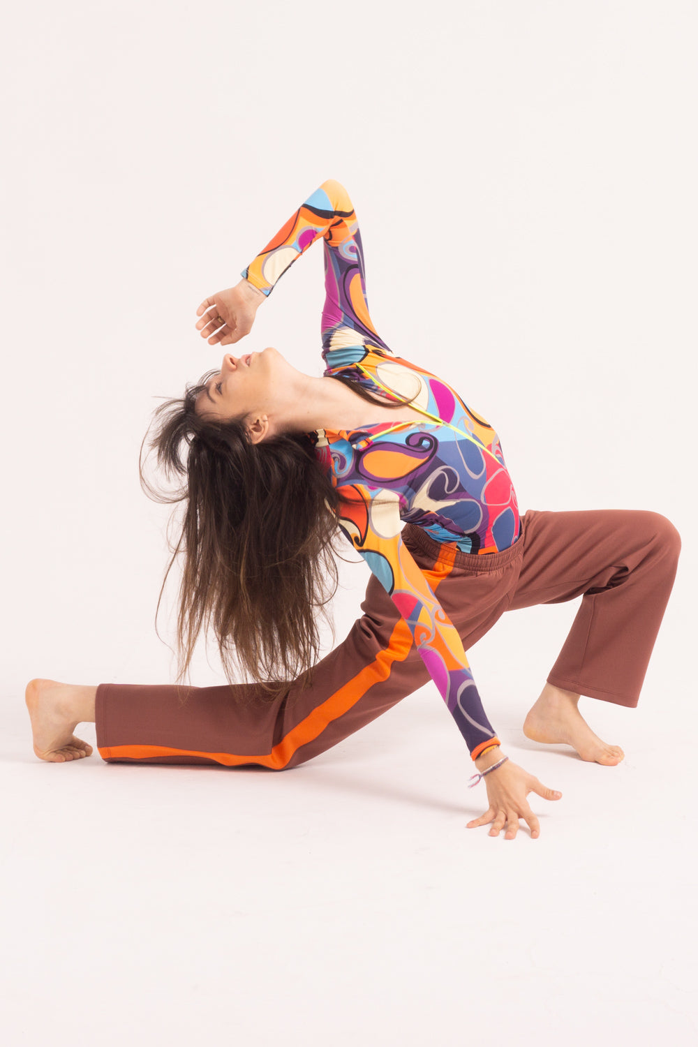 Contemporary Dance Leotard -  Long Sleeve & Shorts - Retro