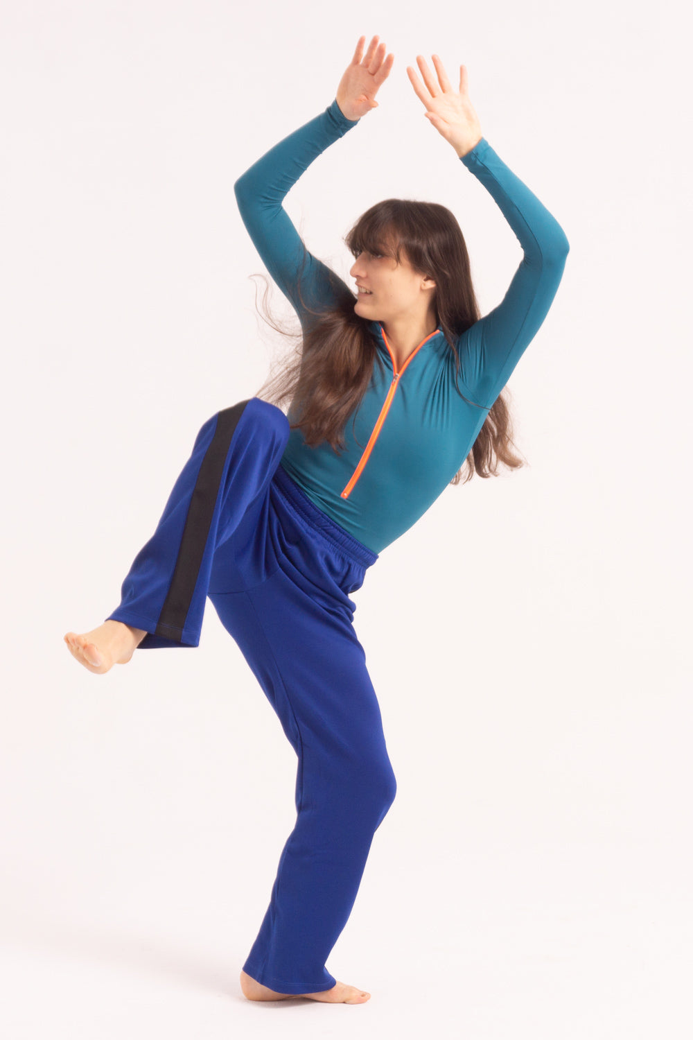 Contemporary Dance Leotard -  Long Sleeve & Shorts - Turquoise