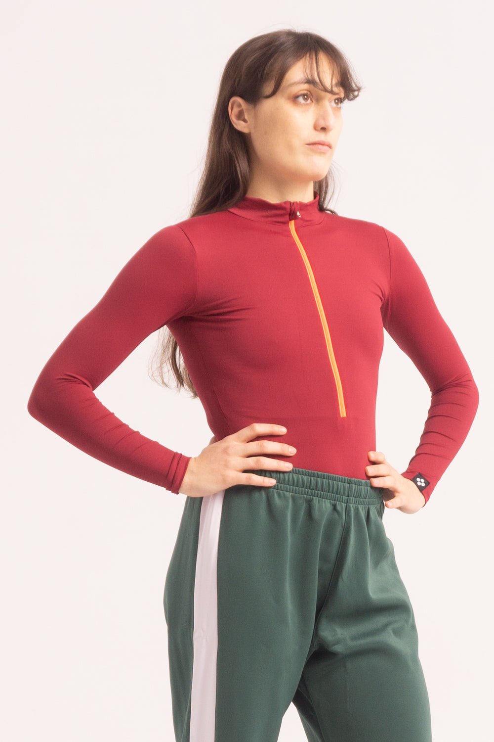 Contemporary Dance Leotard -  Long Sleeve & Shorts - Maroon