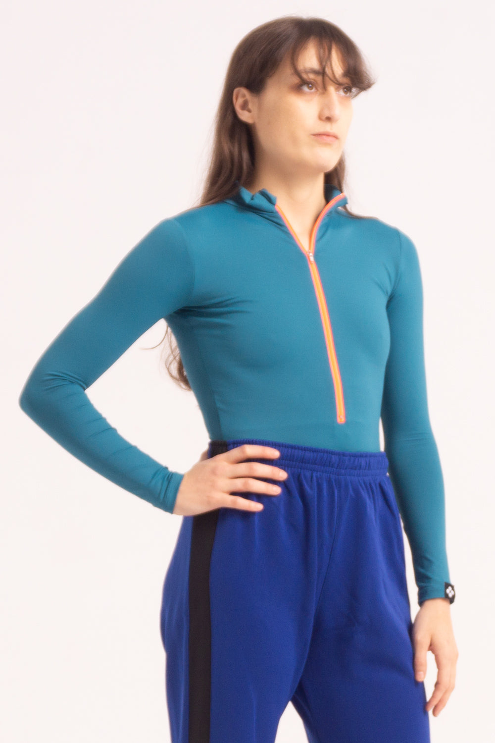 Contemporary Dance Leotard -  Long Sleeve & Shorts - Turquoise